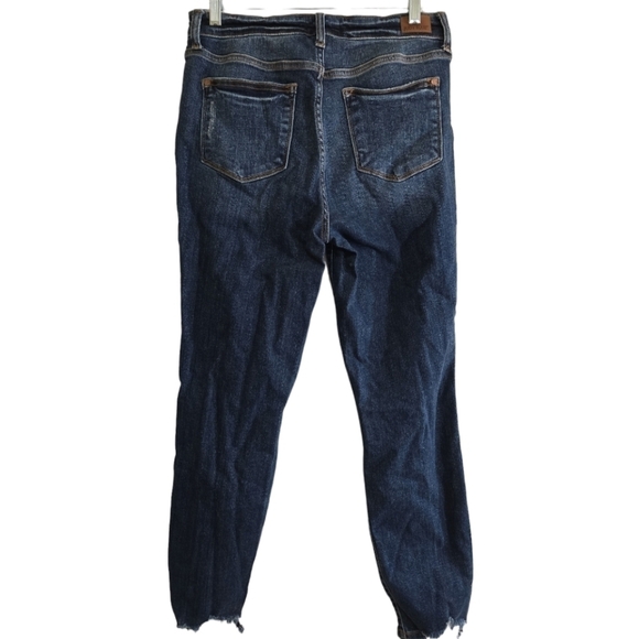 Judy Blue Relaxed Fit Jeans 29 Dark Wash Chewed Hem Distressed - Picture 5 of 7